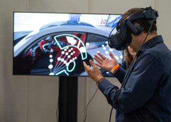Illustration showing the difference between AR vs VR with immersive user experiences in technology, gaming, and real-world applications.