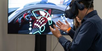 Illustration showing the difference between AR vs VR with immersive user experiences in technology, gaming, and real-world applications.